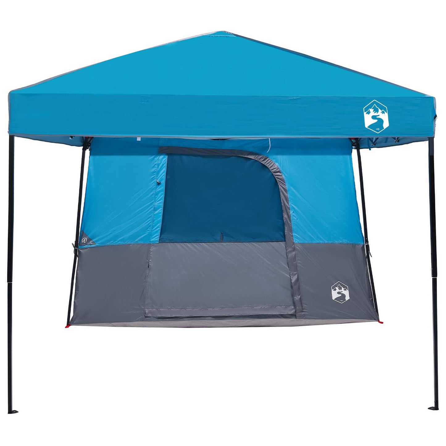 Camping Tent Set Folding 2 pcs Blue Taffeta and Fabric