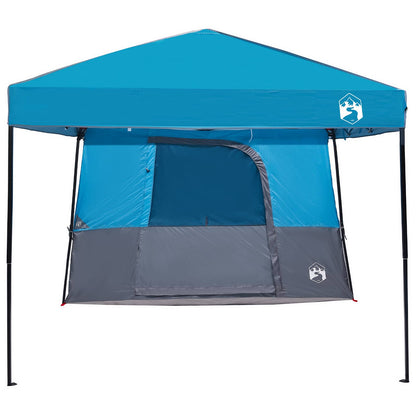 Camping Tent Set Folding 2 pcs Blue Taffeta and Fabric