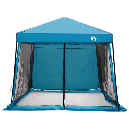 Camping Tent Set Folding 2 pcs Blue Taffeta and Fabric