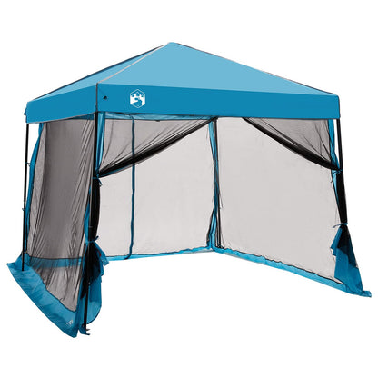 Camping Tent Set Folding 2 pcs Blue Taffeta and Fabric
