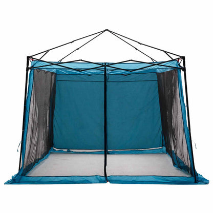 Camping Tent Set Folding 2 pcs Blue Taffeta and Fabric