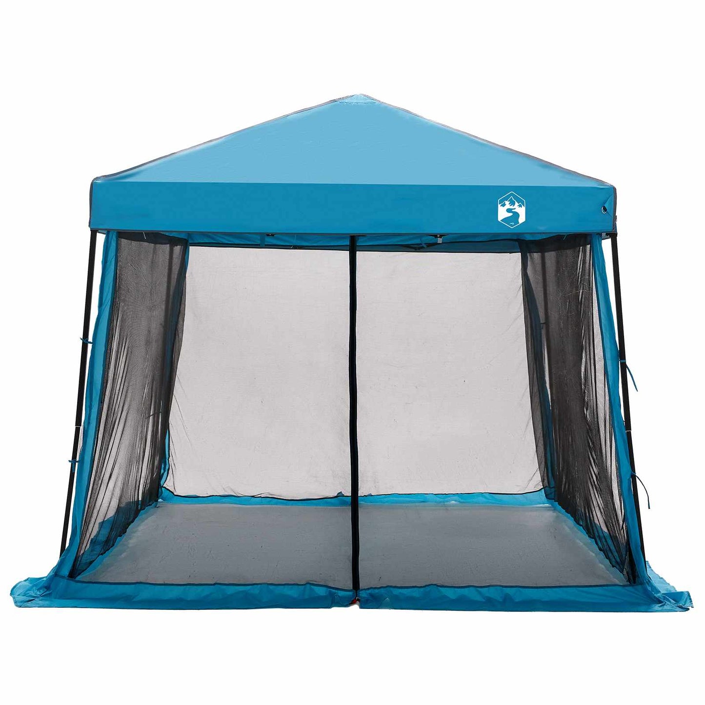 Camping Tent Set Folding 2 pcs Blue Taffeta and Fabric