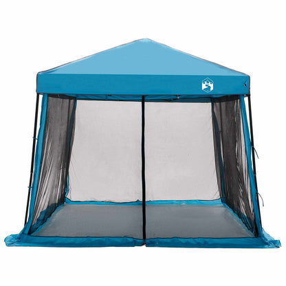 Camping Tent Set Folding 2 pcs Blue Taffeta and Fabric