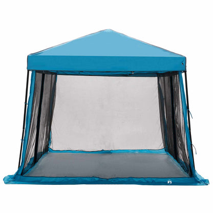 Camping Tent Set Folding 2 pcs Blue Taffeta and Fabric