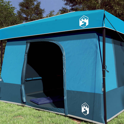 Camping Tent Set Folding 2 pcs Blue Taffeta and Fabric