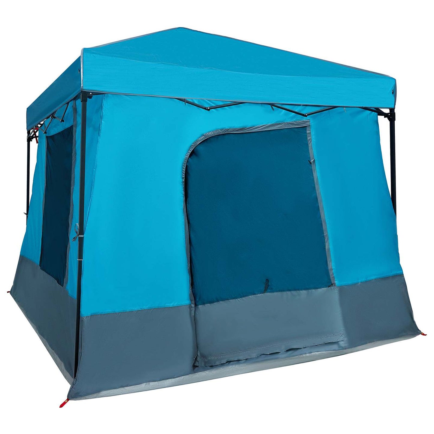 Camping Tent Set Folding 2 pcs Blue Taffeta and Fabric