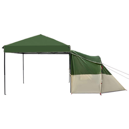 Camping Tent Set Folding 2 pcs Green Taffeta and Fabric