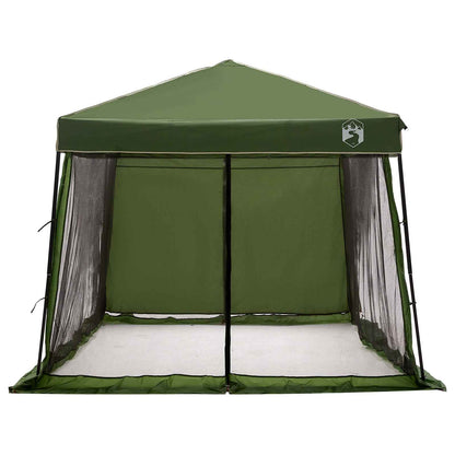 Camping Tent Set Folding 2 pcs Green Taffeta and Fabric