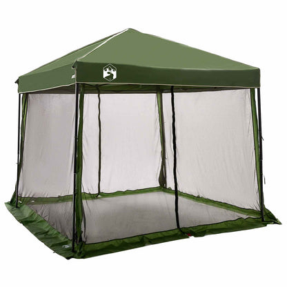 Camping Tent Set Folding 2 pcs Green Taffeta and Fabric