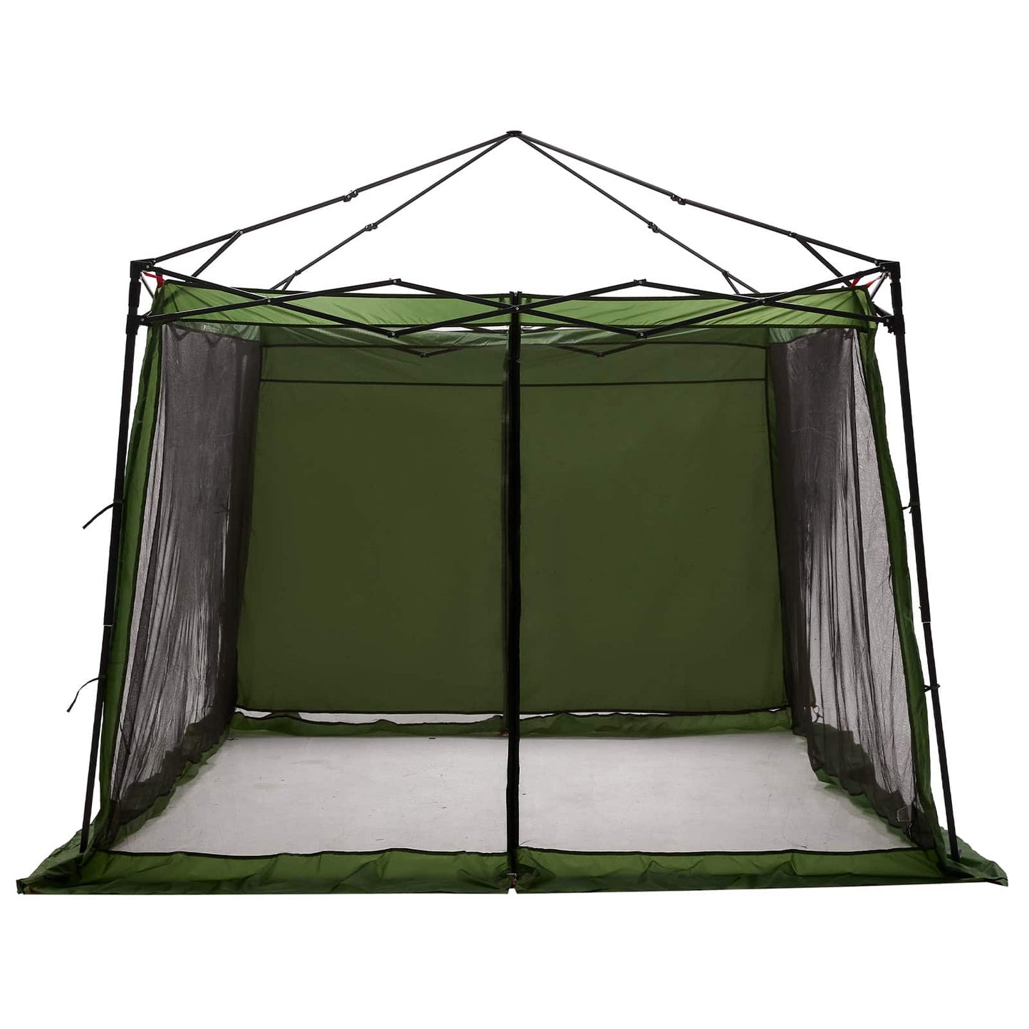 Camping Tent Set Folding 2 pcs Green Taffeta and Fabric
