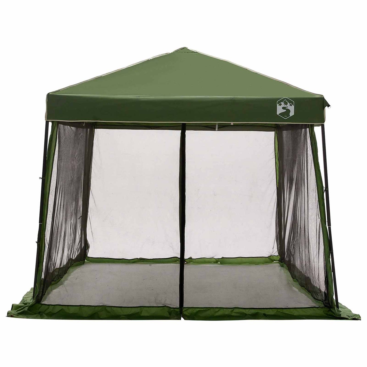 Camping Tent Set Folding 2 pcs Green Taffeta and Fabric