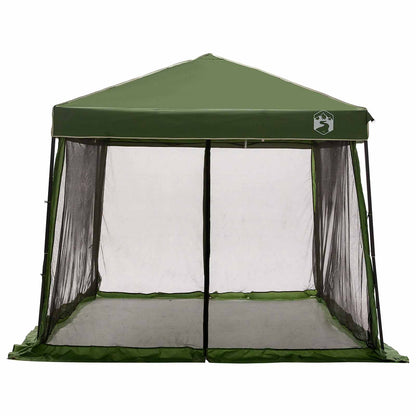 Camping Tent Set Folding 2 pcs Green Taffeta and Fabric