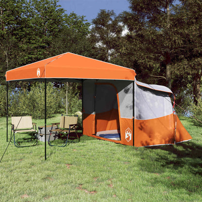 Camping Tent Set Folding 2 pcs Orange Taffeta and Fabric