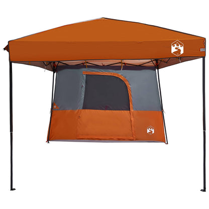 Camping Tent Set Folding 2 pcs Orange Taffeta and Fabric