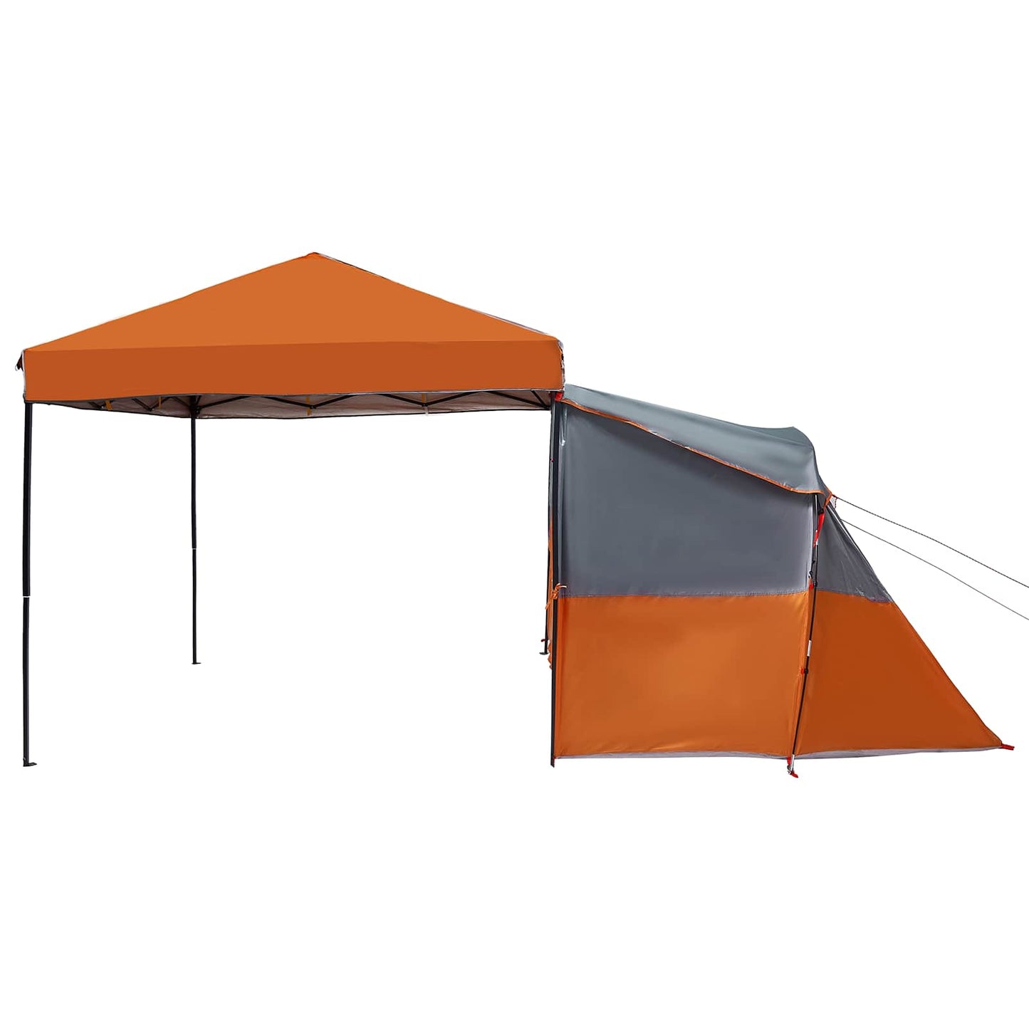 Camping Tent Set Folding 2 pcs Orange Taffeta and Fabric