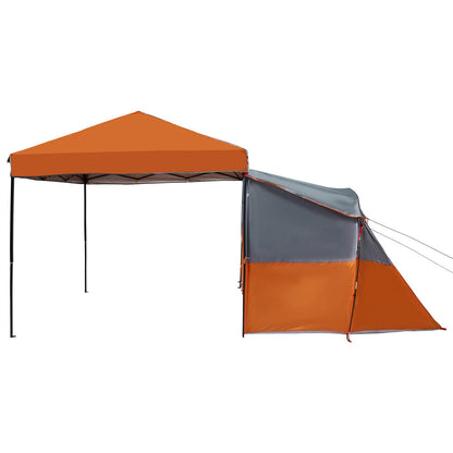 Camping Tent Set Folding 2 pcs Orange Taffeta and Fabric
