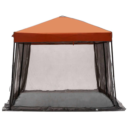 Camping Tent Set 2 pcs Grey and Orange Taffeta and Fabric
