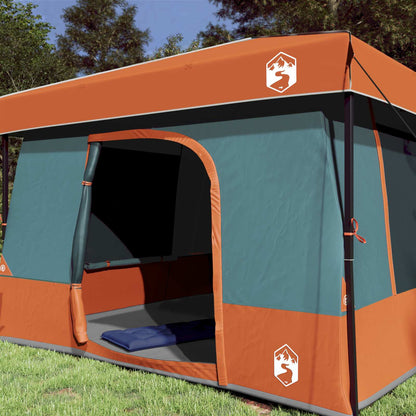 Camping Tent Set 2 pcs Grey and Orange Taffeta and Fabric