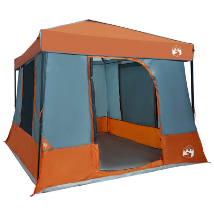 Camping Tent Set 2 pcs Grey and Orange Taffeta and Fabric