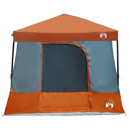 Camping Tent Set 2 pcs Grey and Orange Taffeta and Fabric