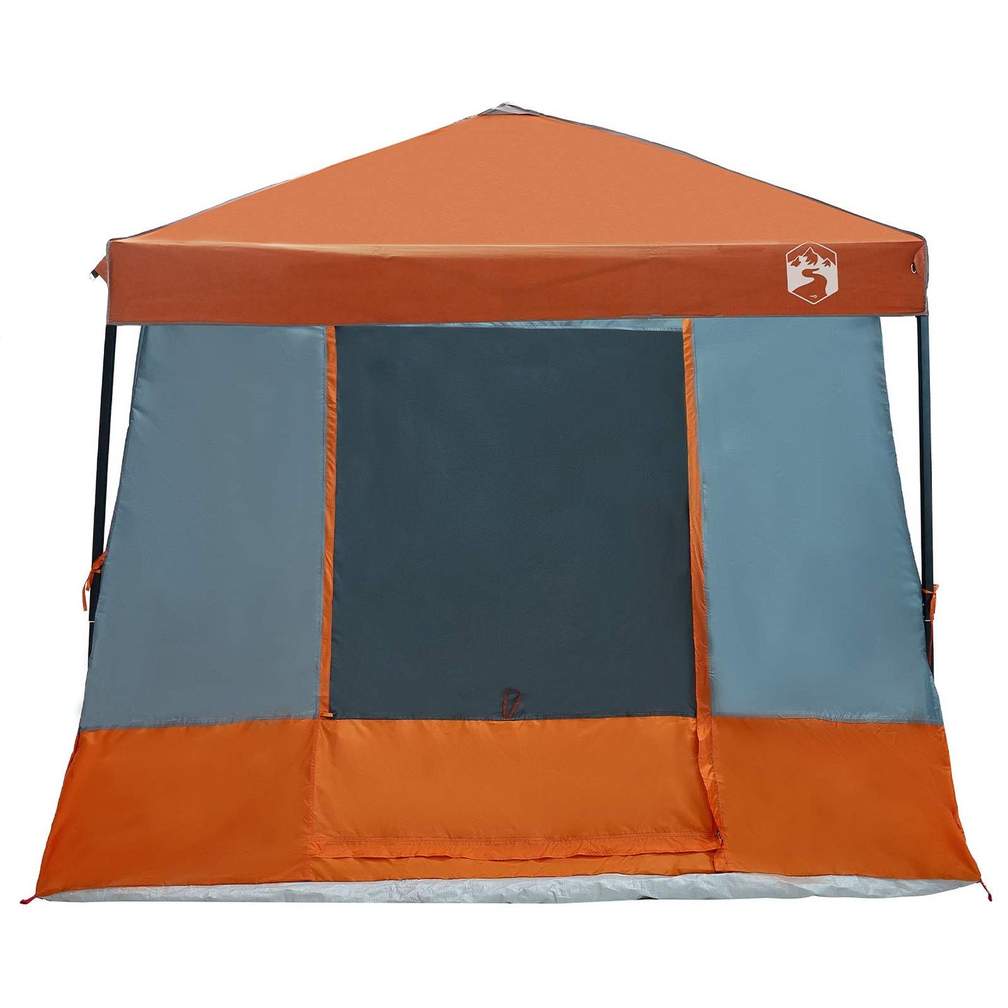 Camping Tent Set 2 pcs Grey and Orange Taffeta and Fabric