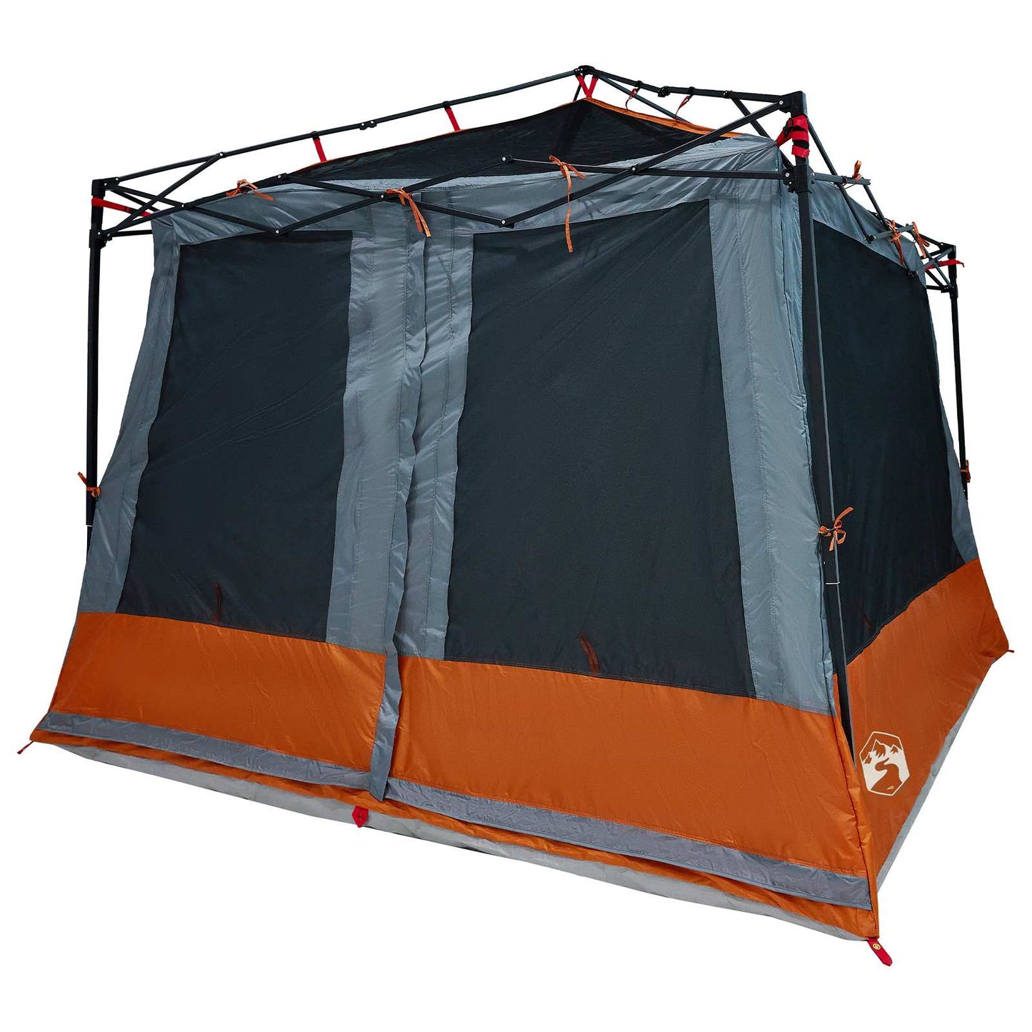 Camping Tent Set 2 pcs Grey and Orange Taffeta and Fabric