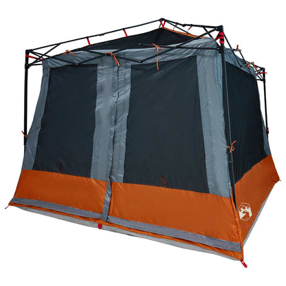 Camping Tent Set 2 pcs Grey and Orange Taffeta and Fabric