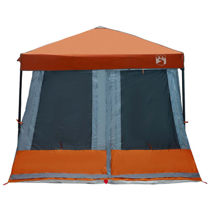 Camping Tent Set 2 pcs Grey and Orange Taffeta and Fabric