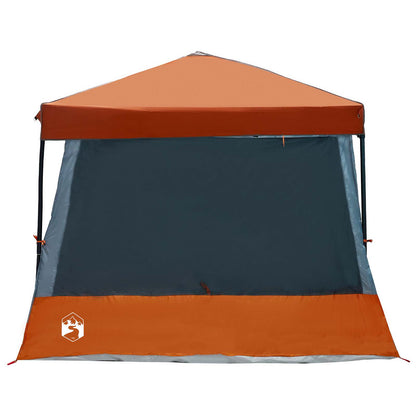 Camping Tent Set 2 pcs Grey and Orange Taffeta and Fabric