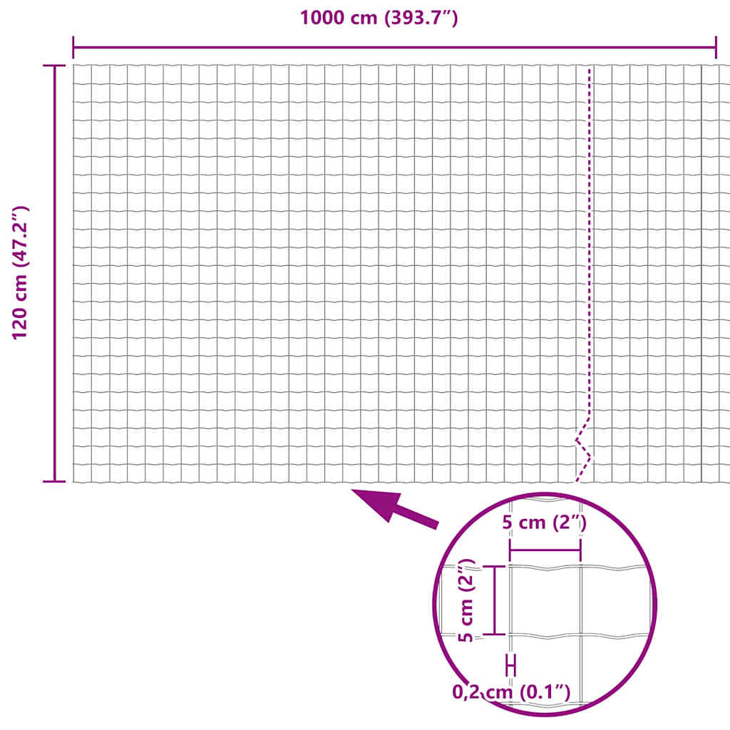 Euro Fence Green 1.2 x 10 m PVC-coated iron