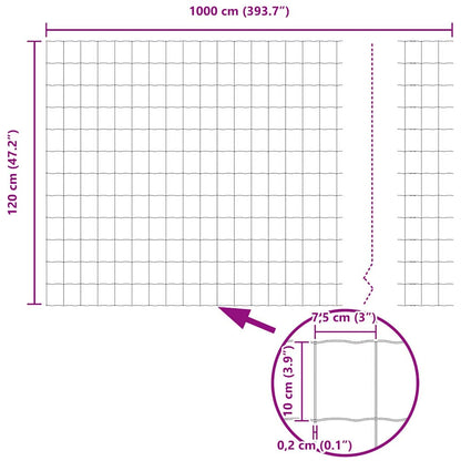 Euro Fence Green 1.2 x 10 m PVC-coated iron