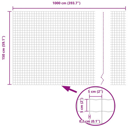 Euro Fence Grey 1.5 x 10 m PVC-coated iron