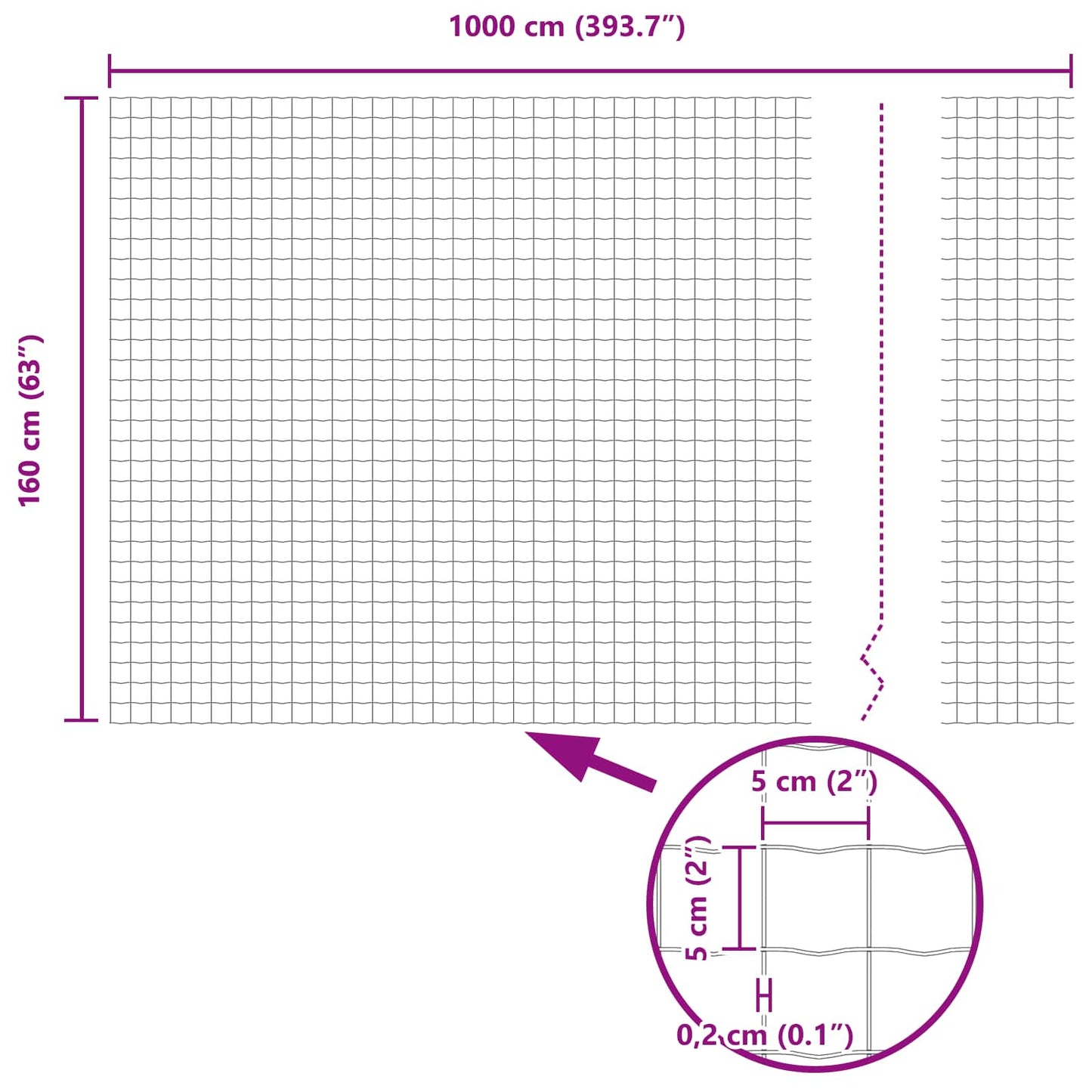 Euro Fence Grey 1.6 x 10 m PVC-coated iron