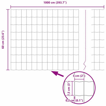 Euro Fence 0.6 x 10 m PVC-coated iron Grey