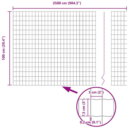 Euro Fence Grey 1 x 25 m PVC-coated iron