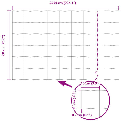 Euro Fence Grey 0.6 x 25 m PVC-coated iron