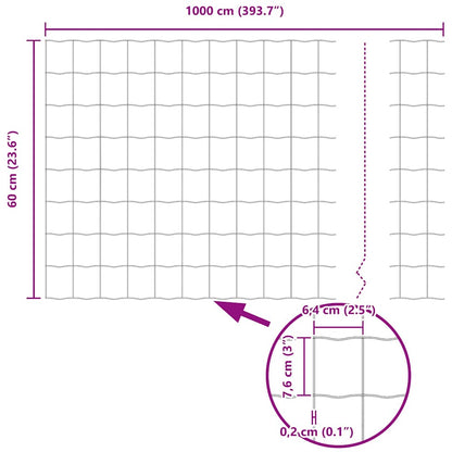 Euro Fence Grey 0.6 x 10 m PVC-coated iron