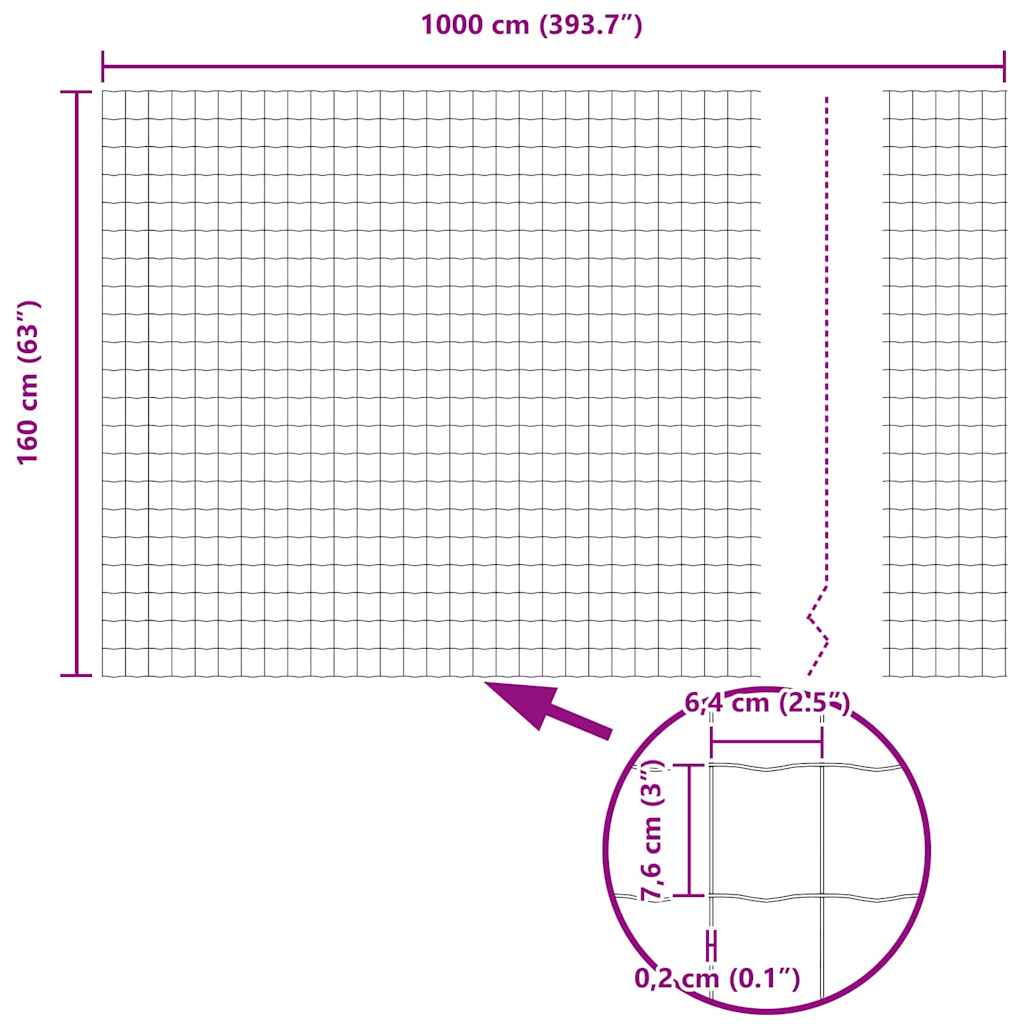 Euro Fence Black 1.6 x 10 m PVC-coated iron