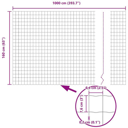 Euro Fence Black 1.6 x 10 m PVC-coated iron