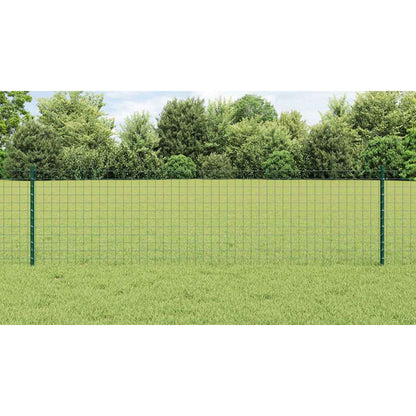 Embedded Fence Post 44 pcs Green 100 cm Powder-Coated Steel
