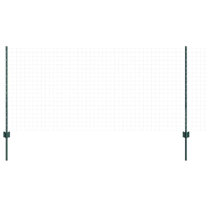 Embedded Fence Post 44 pcs Green 140 cm Powder-Coated Steel