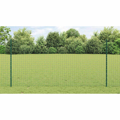 Embedded Fence Post 22 pcs Green 160 cm Powder-Coated Steel