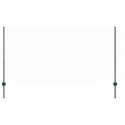 Embedded Fence Post 44 pcs Green 160 cm Powder-Coated Steel