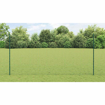 Embedded Fence Post 22 pcs Green 200 cm Powder-Coated Steel