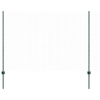 Embedded Fence Post 22 pcs Green 200 cm Powder-Coated Steel