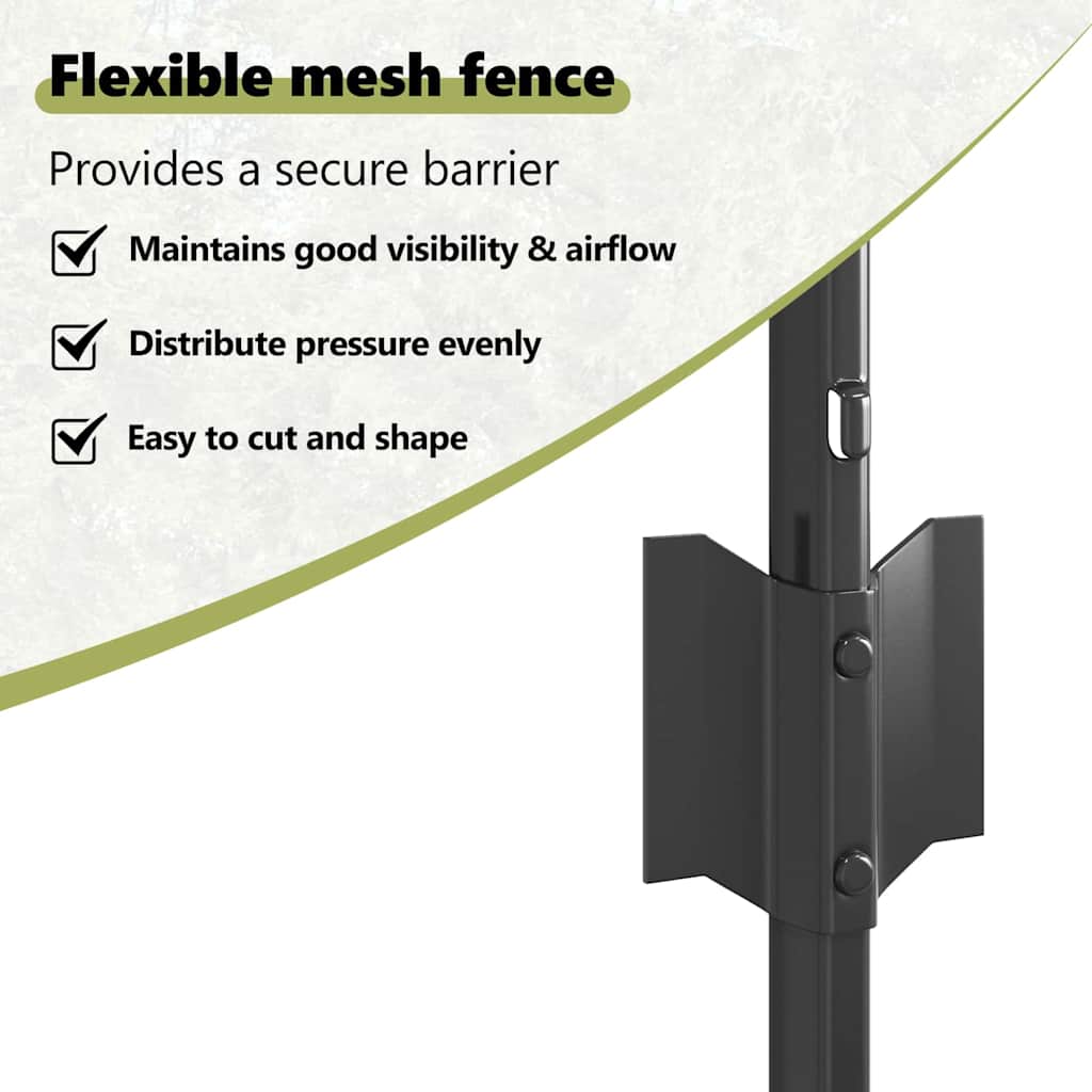 Embedded Fence Post 22 pcs Grey 100 cm Powder-Coated Steel