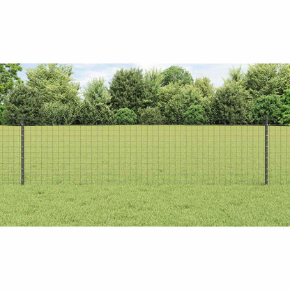 Embedded Fence Post 44 pcs Grey 100 cm Powder-Coated Steel