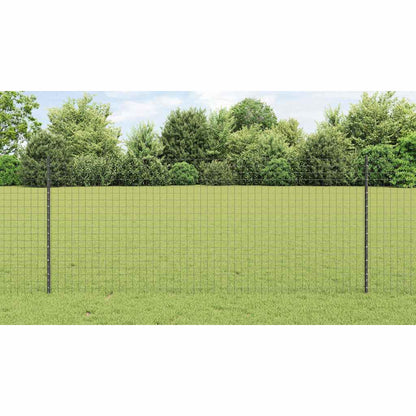Embedded Fence Post 22 pcs Grey 140 cm Powder-Coated Steel