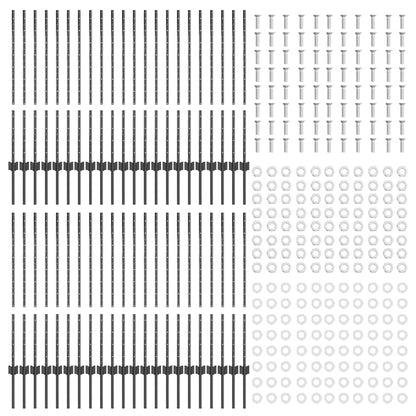 Fence Post 44 pcs Grey 140 cm Steel