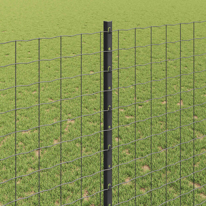 Fence Post 44 pcs Grey 180 cm Steel